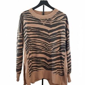 Aerie Zebra Pattern Sweater - Tan and Black